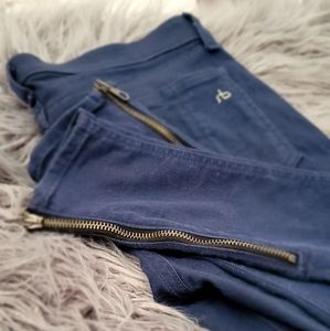 Rag and Bone skinny ankle zip pants. Navy. 30.